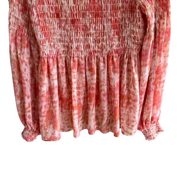 Rose & Olive Women’s smocked Flutter Sleeve Top Size L Festival Boho Hippie - Picture 7 of 10